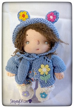 Teddy - soft sculpted , hand knit outfit £45.00