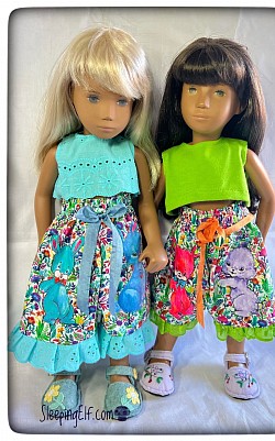Bunnies and Kittens , hand painted 2 piece for Sasha £45.00