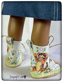 White leather hand painted Sasha boots