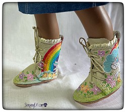Gracie’s unicorn , hand panted leather Sashaboots £50.00