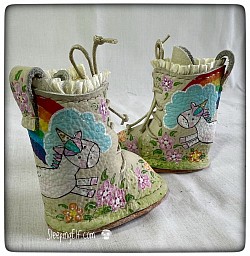 Hand painted leather Sasha boots