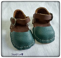 Teal and Tan leather Mary Jane’s for Sasha £30.00