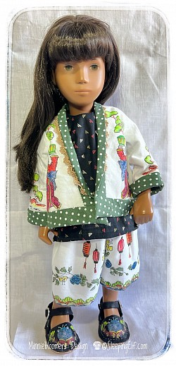 Hand painted complete outfit and matching shoes
