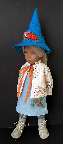 £50.00 ..OOAK Gorgeous Happy Halloween, hat ,tights , painted pinafore , and jacket